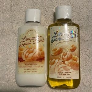 NEW Bath and Body Works Cinnamon Donut Swirl Body Lotion and Shower Gel